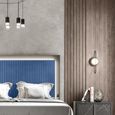 Carvelle Night Blue Fabric Headboard Bed Sizes Available