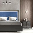 Carvelle Night Blue Fabric Headboard Bed Sizes Available
