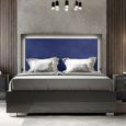 Carvelle Night Blue Fabric Headboard Bed Sizes Available