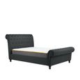 Castello Sleigh Bed - Charcoal Fabric - 5ft King Size