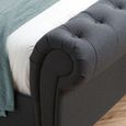 Castello Sleigh Bed - Charcoal Fabric - 5ft King Size