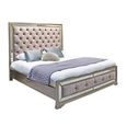 Clearance - Vida Living Jessica Champagne Mirrored Velvet 6ft Queen Size Bed - FSS16021