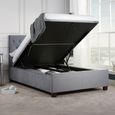 Cologne Ottoman Storage Bed - Grey Velvet Fabric - Sizes Available