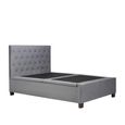 Cologne Ottoman Storage Bed - Grey Velvet Fabric - Sizes Available