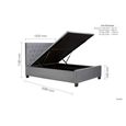 Cologne Ottoman Storage Bed - Grey Velvet Fabric - Sizes Available
