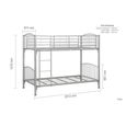 Corfu Kids Bunk Bed - Silver Metal Frame