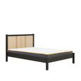 Croxley Bed - Black and Rattan - Sizes Available