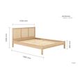 Croxley Bed - Oak and Rattan - Sizes Available