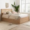 Croxley Ottoman Storage Bed - Oak and Rattan - Sizes Available