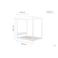 Darwin Four Poster Bed - White Wood - Sizes Available