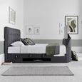 Falmer Ottoman Storage TV Bed - Pendle Slate Dark Grey Fabric - Sizes Available