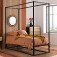 Farringdon Four Poster Bed - Black Metal - Sizes Available