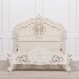 French Style Horatio Bed - White Mahogany - Carved - Sizes Available