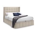 Gatsby Ottoman Storage Bed - Cream Velvet Fabric - Sizes Available