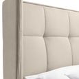 Gatsby Ottoman Storage Bed - Cream Velvet Fabric - Sizes Available