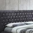 Grande Bed - Black Crushed Velvet Fabric - Sizes Available