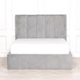 Grey Velvet Bed - 5ft King Size