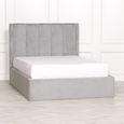 Grey Velvet Bed - 5ft King Size