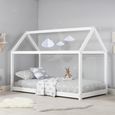 Kids House Bed - White