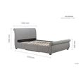 Lancaster Bed - Grey Fabric - Sizes Available