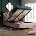 Lottie Ottoman Storage Bed - Pink Fabric - Sizes Available