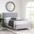 Loxley Bed - Dark Grey Fabric - Sizes Available