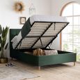 Loxley Ottoman Storage Bed - Green Fabric - Sizes Available