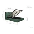 Loxley Ottoman Storage Bed - Green Fabric - Sizes Available