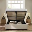 Maddock Ottoman Storage Bed - Beige Fabric - Sizes Available
