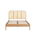 Margot Bed - Oak and Rattan - Sizes Available