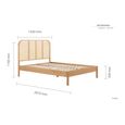 Margot Bed - Oak and Rattan - Sizes Available