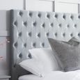 Marquis Velvet Fabric Bed - Grey - Sizes Available