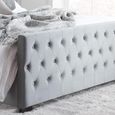 Marquis Velvet Fabric Bed - Grey - Sizes Available