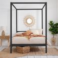 Mercia Four Poster Bed - Black Wood - Sizes Available