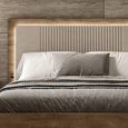 Meridian Brown Fabric Headboard Bed - Sizes Available