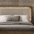 Meridian Brown Fabric Headboard Bed - Sizes Available
