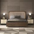 Meridian Brown Fabric Headboard Bed - Sizes Available