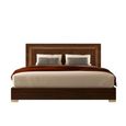 Modern Eva Bed - Walnut with Gold Trim - Sizes Available