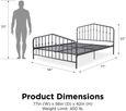 Nowata Bushwick Grey Metal Bed - Sizes Available - 4044429NUK