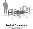 Nowata Bushwick Grey Metal Bed - Sizes Available - 4044429NUK