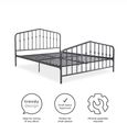 Nowata Bushwick Grey Metal Bed - Sizes Available - 4044429NUK