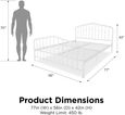 Nowata Bushwick White Metal Bed - Sizes Available - 4044129NUK