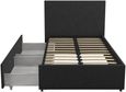 Nowata Kelly Dark Grey 3ft Single Bed with Storage - 4296419NUK