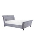 Opulence Bed - Grey Velvet Fabric - Sizes Available