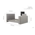 Plaza TV Bed - Grey Fabric - Sizes Available
