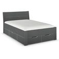Rauch Aditio 4ft 6in Double Bed - Metallic Dark Grey