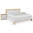Rauch Credo 6ft King Size Bed with 2 Bedside Table - Silk Grey and Artisan Oak
