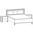 Rauch Credo 6ft King Size Bed with 2 Bedside Table - Silk Grey and Artisan Oak