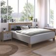 Rauch Credo 6ft King Size Bed with 2 Bedside Table - Silk Grey and Artisan Oak
