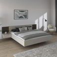Rauch Marbella 5ft King Size Bed with 2 Hanging Bedside Table - Champagne and Atlantic Dark Oak